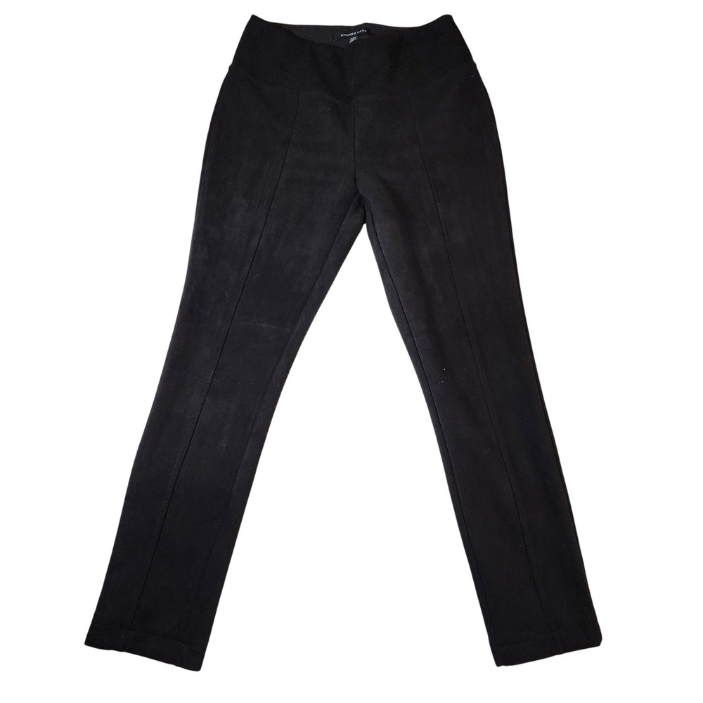 Andrew Marc Womens Black Velvet Front Seam Leggings Slim Fit Pants APCW1023 S